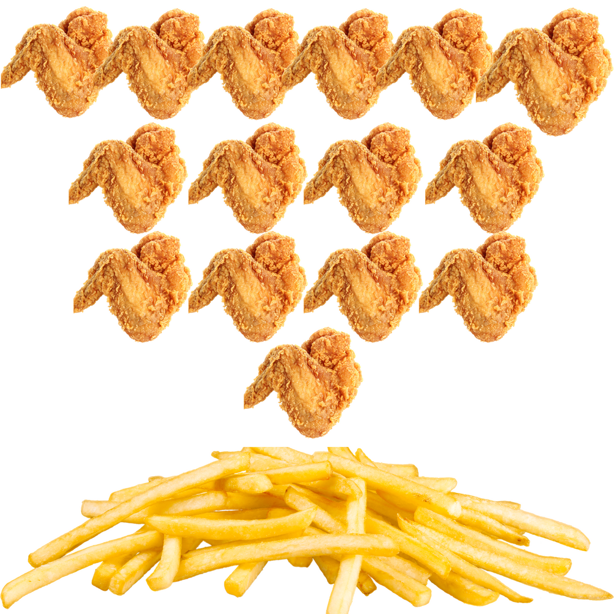 Whole Chicken Wings And Fries