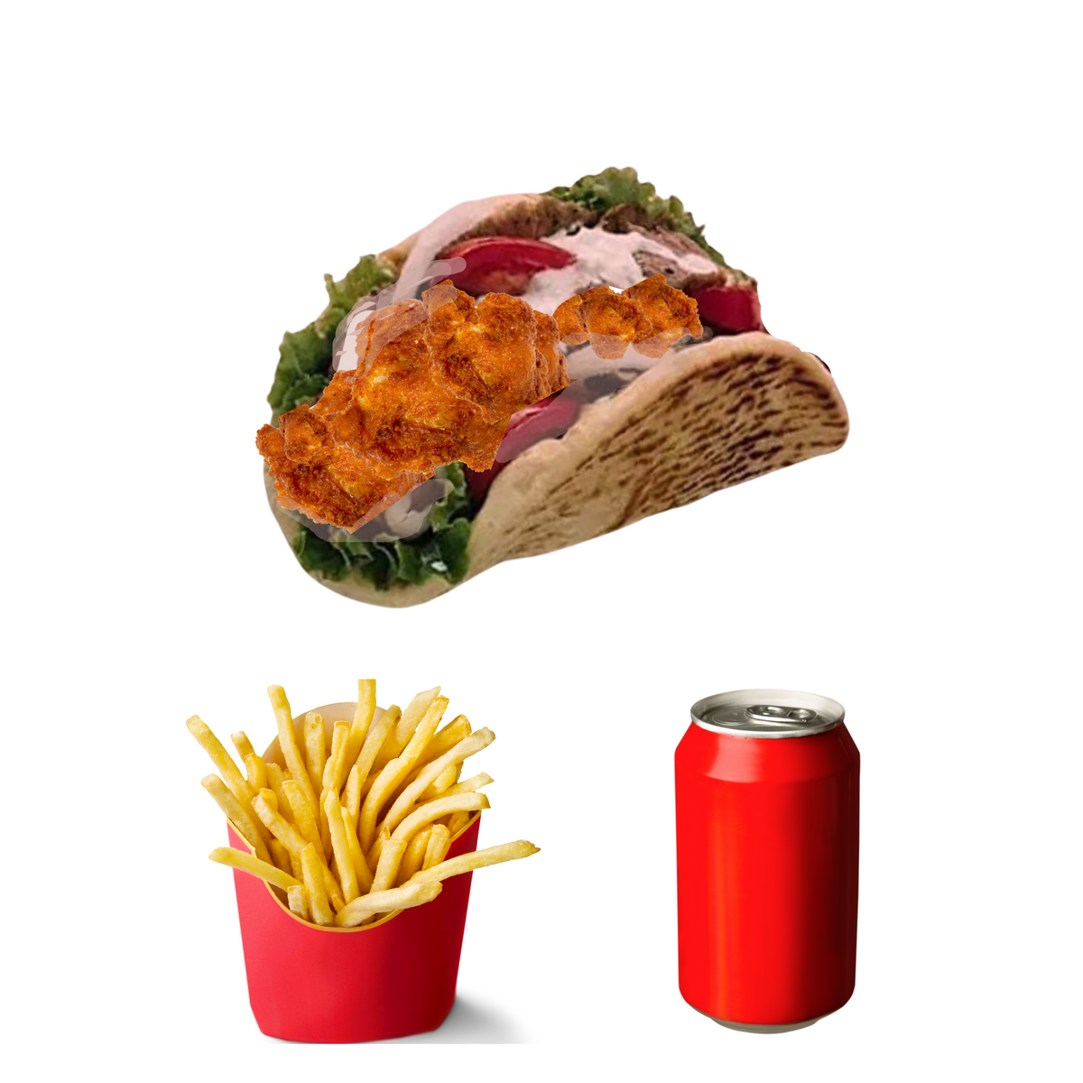 Chicken Gyro with Fries & Soda Yonkers Halal Fried Chicken and Gyro